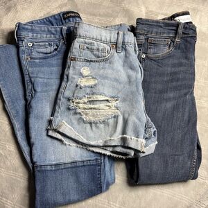 Women’s Size 2 Jeans and Shorts Bundle Lot (Zara, Express, Aero Shorts)